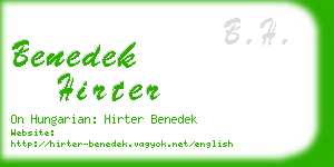 benedek hirter business card